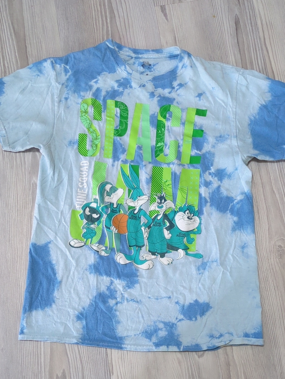 Space Jam A New Legacy T Shirt M Tie Dye Looney Tunes Bugs Bunny Double Sided Te